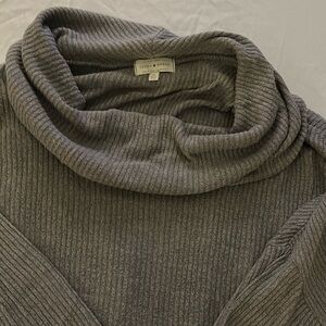 Lucky Brand Grey Cowl Neck XL Top with cross back detail